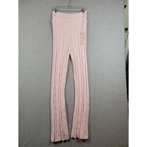 Wicked Pink Graphic Cable Knit Sweater Legging Pants Women's XL Stretch